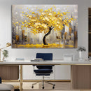 Golden Tree Canvas Print | Abstract Wall Art for Modern