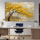 Yellow Blossom Tree Canvas Wall Art - Floral Abstract Modern
