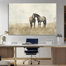 Chines Style Grunge Horses Wall Art Canvas Print