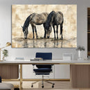 Chinese Style Abstract Black Horses Wall Art Canvas Print - by MyGreatCanvas | Canvas Wall Art Prints | Photo Prints & Wall Decor