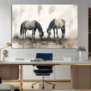 Chines Ink Style Vintage Horses Wall Art Canvas Print for by MyGreatCanvas | Canvas Wall Art Prints | Photo Prints & Wall Decor