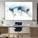 Flight Route Map Wall Art Canvas Print, Abstract Air Traffic