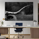 Cow Longhorn Wall Art | Black and White Print | Ready to by MyGreatCanvas | Canvas Wall Art Prints | Photo Prints & Wall Decor