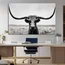 Longhorn Bull Canvas Print | Rustic Farmhouse Wall Art | by MyGreatCanvas | Canvas Wall Art Prints | Photo Prints & Wall Decor
