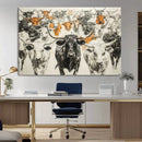 Texas Longhorn Wall Art Canvas Print – Herd Abstract Cow by MyGreatCanvas | Canvas Wall Art Prints | Photo Prints & Wall Decor