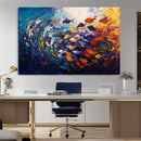 Vibrant Abstract Fish Swarm Art – Colorful Fish Inspired