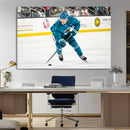 San Jose Sharks Ice Hockey Player Wall Art Canvas Print