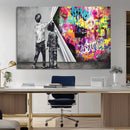 Banksy Print - Street Art Canvas Wall Art - Kids Revealing