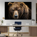 Grizzly Brown Bear Canvas Wall Art, Wildlife Animal Canvas