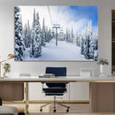 Winter Ski Lift Wall Art Print - Landscape Wall Art | Snowy by MyGreatCanvas | Canvas Wall Art Prints | Photo Prints & Wall Decor