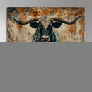 Longhorn Wall Art – Rustic Western Bull Canvas Print, Modern