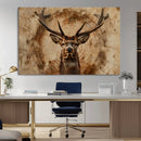 Wood Abstract Deer Wall Art | Rustic Wildlife Canvas Print |