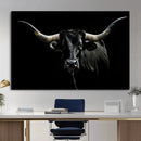 Texas Black Longhorn Bull Wall Art Canvas Print - Western by MyGreatCanvas | Canvas Wall Art Prints | Photo Prints & Wall Decor