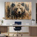 Majestic Grizzly 399 Bear Wall Art | 3-Panel Rustic Canvas