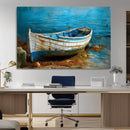 Vintage Boat on Tranquil Waters | Coastal Wall Art for