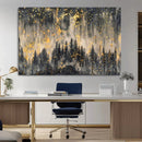 Golden Forest Abstract Wall Art | Dark Forest with Gold