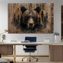 Rustic Grizzly 399 Wall Art | Triptych Canvas Print | Rustic