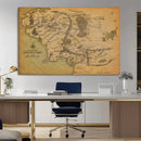 Middle Earth Map Canvas Wall Art – Vintage Fantasy Map