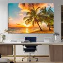 Tropical Sunset Beach Canvas Wall Art Print – Vibrant Palm by MyGreatCanvas | Canvas Wall Art Prints | Photo Prints & Wall Decor