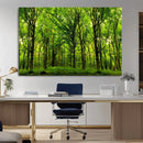 Lush Green Forest Canvas Print | 3-Panel Forest Wall Art |
