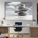 Still Life Black and White Zen Stones Wall Art Canvas,