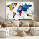World Map Canvas Print – Detailed Map of the World Wall Art