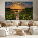 Lake and Flower Wall Art Canvas Print