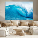 Big Ocean Surfing Wave Wall Art Canvas Print