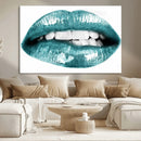 Blue Lips Wall Art Canvas Print