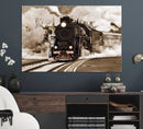 Black Steam Train Canvas Wall Art Print Steam Locomotive Art