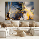 Large Abstract Wall Art Print -  Gold and Blue Abstract