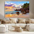 Tropical Island Beach Sunset Canvas Print