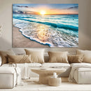 Sunset Beach Waves Canvas Wall Art – 5-Panel Ocean Sunset by MyGreatCanvas | Canvas Wall Art Prints | Photo Prints & Wall Decor