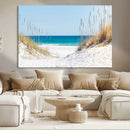 Serene Coastal Dune Path with Ocean View, 3-Panel Beach