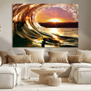 Golden Wave Sunset Triptych Canvas Art, Giclee Canvas Print by MyGreatCanvas | Canvas Wall Art Prints | Photo Prints & Wall Decor