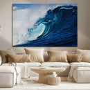 Ocean Wave at Sunset Canvas Art, Large Wall Print of Vibrant