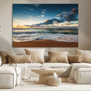 Ocean Beach Wall Art Canvas Print Sunset Artwork Print