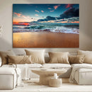 Sunset Ocean Beach Wall Art – Giclee Canvas Print, Coastal