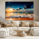Golden Hour Sunset Over Ocean Waves Wall Art Canvas Print | by MyGreatCanvas | Canvas Wall Art Prints | Photo Prints & Wall Decor
