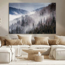 Beautiful Rising Fog in Winter Mountain Landscape- Framed