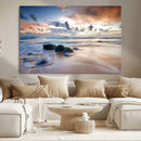 Serene Weather On The Beach Wall Art Canvas Print