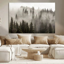 Foggy Mountain Wall Art | 3-Panel Foggy Forest and Mountain