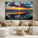 Beach Sunset Print - Stunning Ocean Canvas Artwork with
