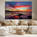 Glorious Sunset on The Beach Wall Art Canvas Print