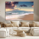 Cloudy Weather Beach Sunset Canvas Print | Sunrise Wall Art by MyGreatCanvas | Canvas Wall Art Prints | Photo Prints & Wall Decor