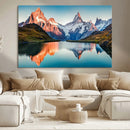 Landscape Mountain and Lake View Wall Art Canvas Print