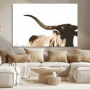 Texas Longhorn Wall Art Canvas Print | 3-Panel Large