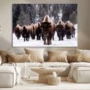 Bison Wall Art Canvas Print- Bison Herd Canvas Wall Art –
