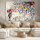 Banksy Art Butterfly Girl Explosion Canvas Art – Vibrant by MyGreatCanvas | Canvas Wall Art Prints | Photo Prints & Wall Decor