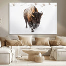 Bison Winter Wall Art Canvas Print For Farmhouse Decor
